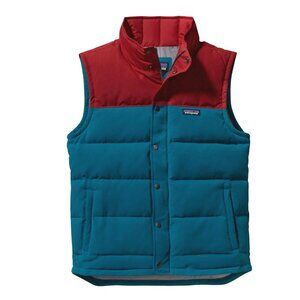 Patagonia Men's Bivy Down Puffer Vest Red Blue Colorblock Canvas L